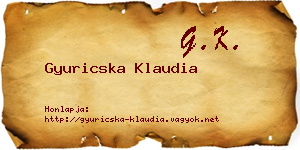 Gyuricska Klaudia névjegykártya